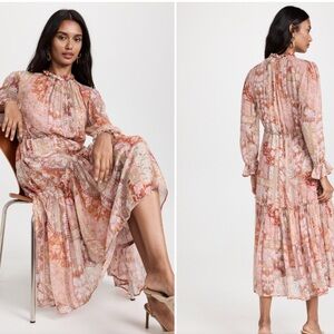 Zimmermann Pink and Orange Tiered Ruffled Sundress